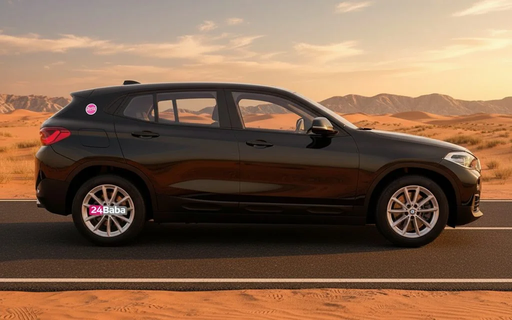 Bmw X2 2023 Black side profile – rental in Dubai