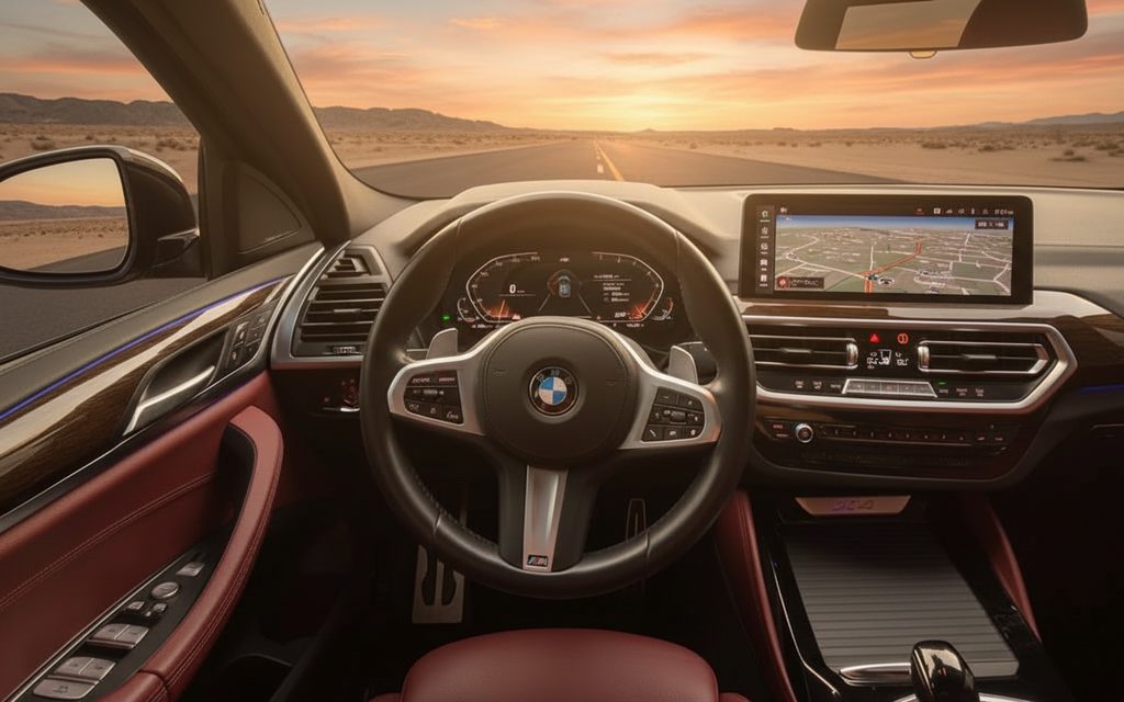 Bmw X4 2023 interior view showing trim – rental in Dubai