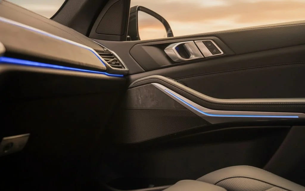 Bmw X5 2023 interior view showing trim – rental in Dubai