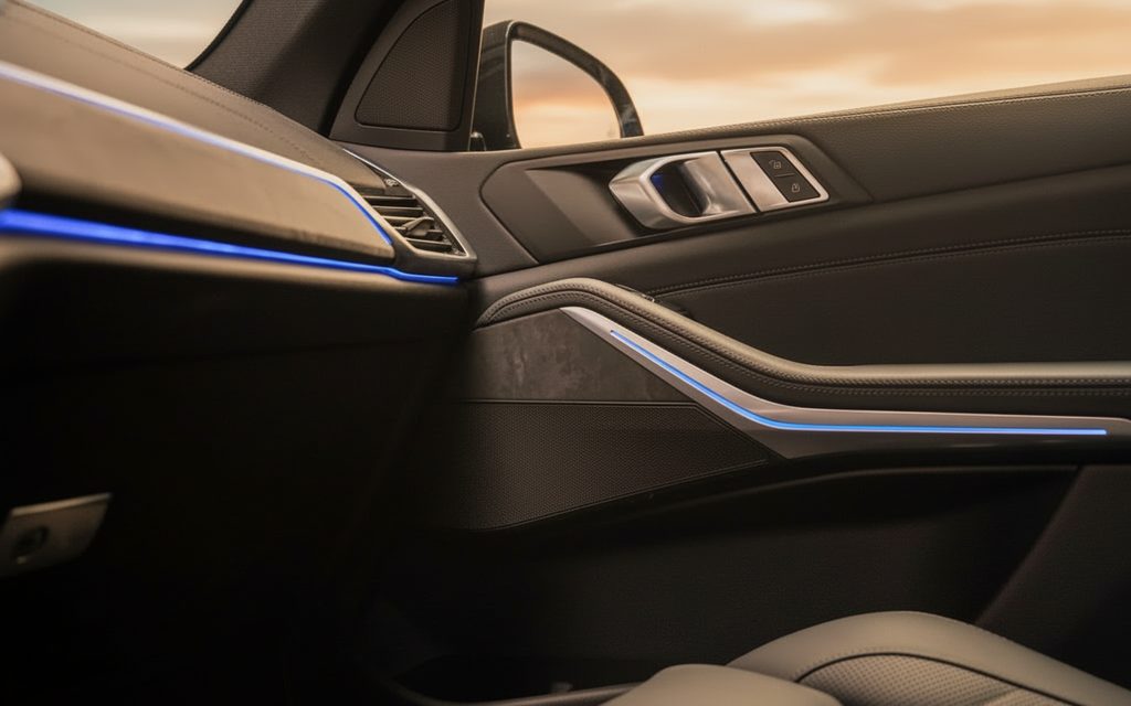 Bmw X5 2023 interior view showing trim – rental in Dubai