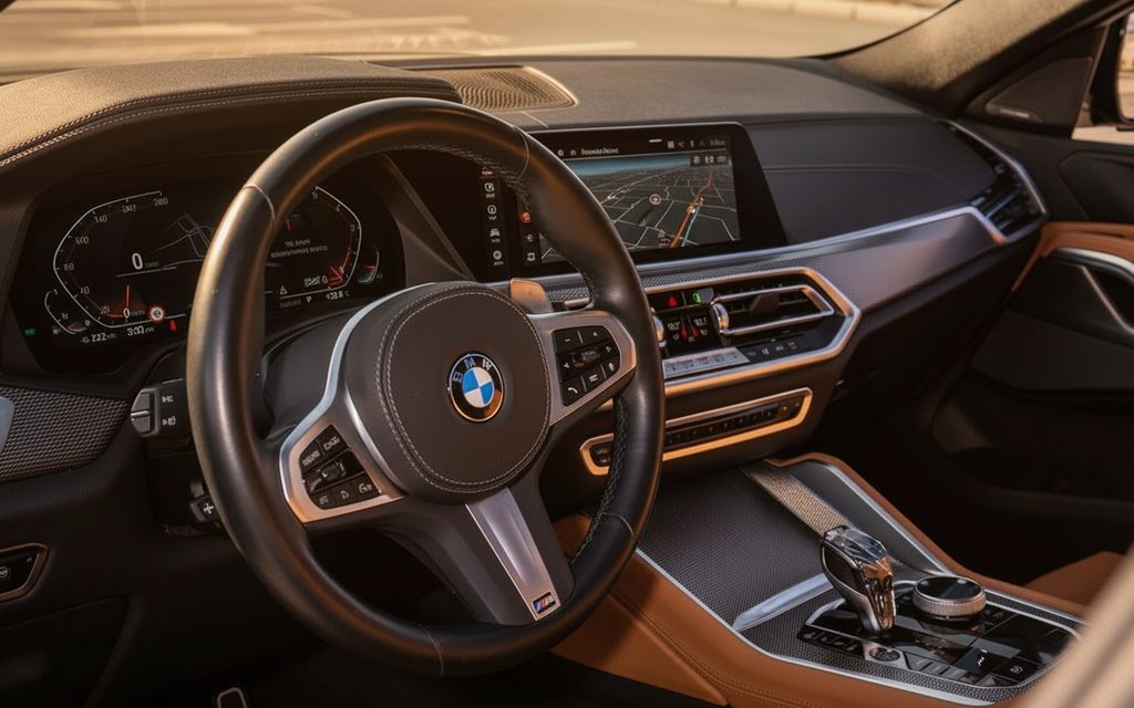 Bmw X6 2023 interior view showing trim – rental in Dubai