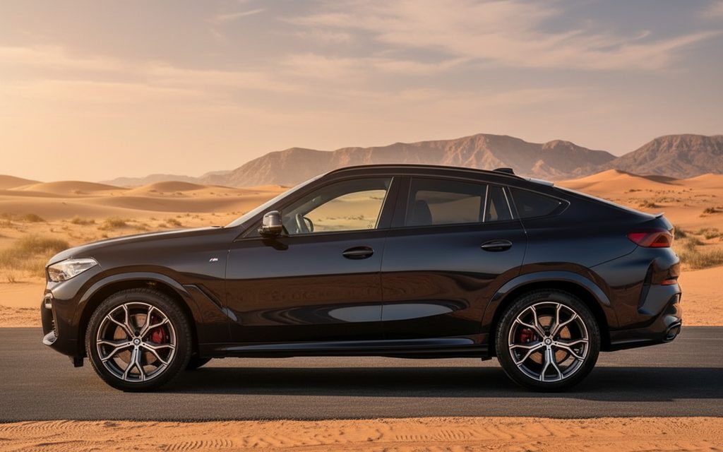 Bmw X6 2023 Black side profile – rental in Dubai