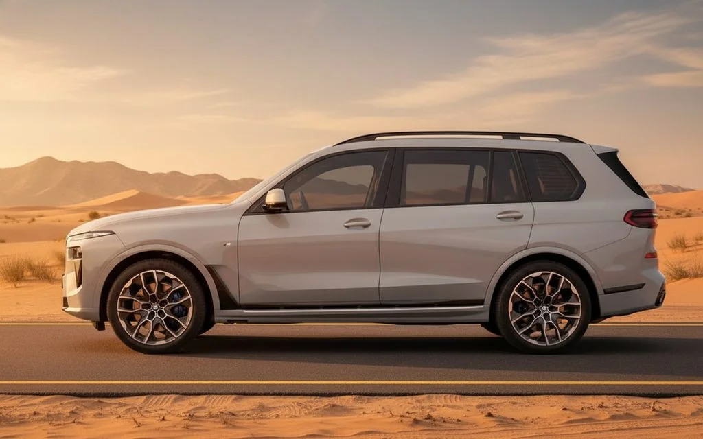 Bmw X7 2023 Grey side profile – rental in Dubai