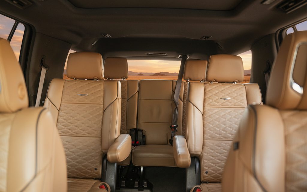 Cadillac Escalade 2023 leather seats and cabin – rental in Dubai