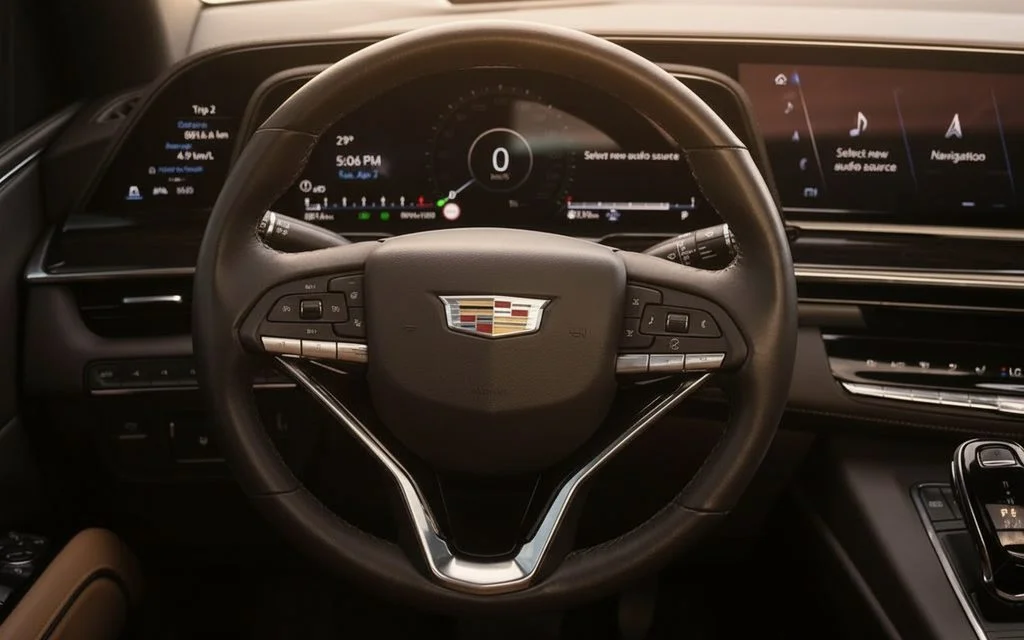 Cadillac Escalade 2024 interior view showing trim – rental in Dubai