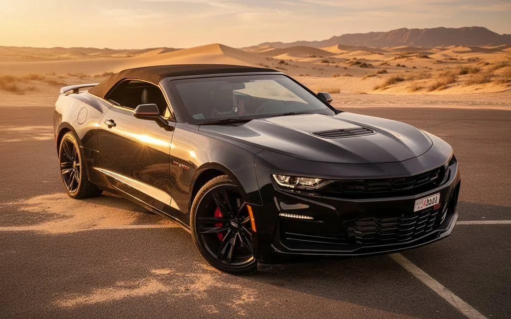 Chevrolet Camaro 2024 Black front view with headlights