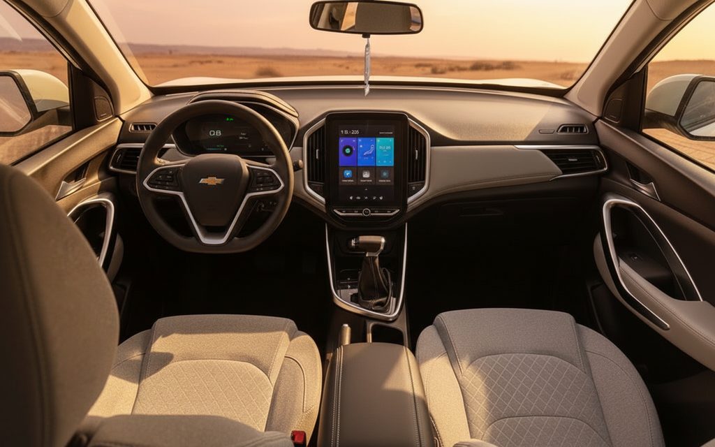 Chevrolet Captiva 2024 interior view showing trim – rental in Dubai
