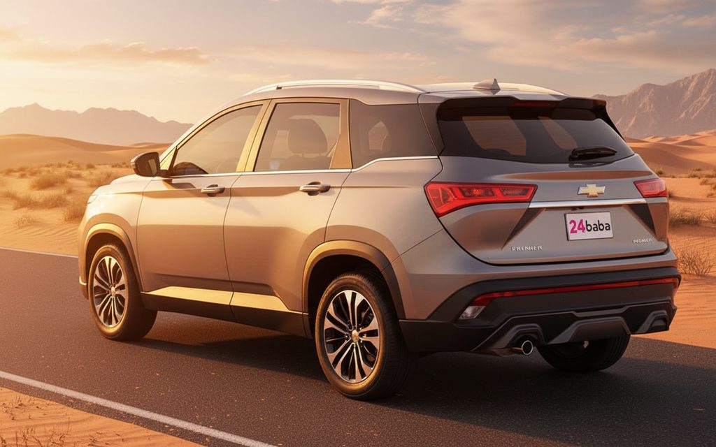 Chevrolet Captiva 2023 Grey rear view showing taillights – rental in Dubai