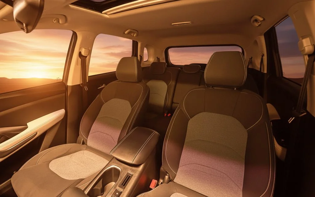 Chevrolet Captiva 2023 leather seats and cabin – rental in Dubai