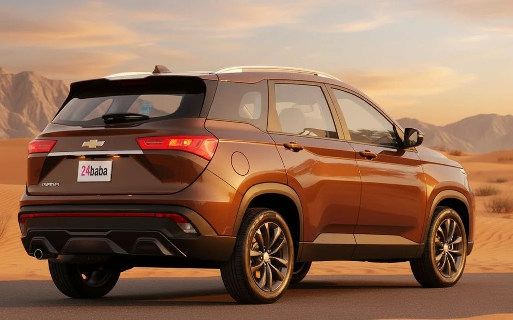 Chevrolet Captiva 2023 Silver rear view showing taillights – rental in Dubai