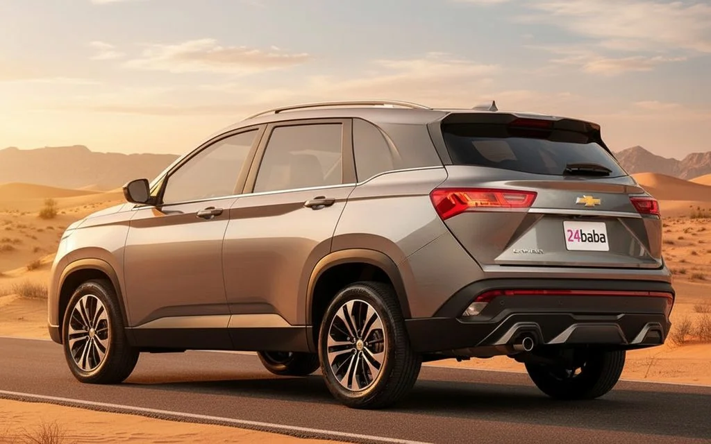 Chevrolet Captiva 2024 Silver rear view showing taillights – rental in Dubai