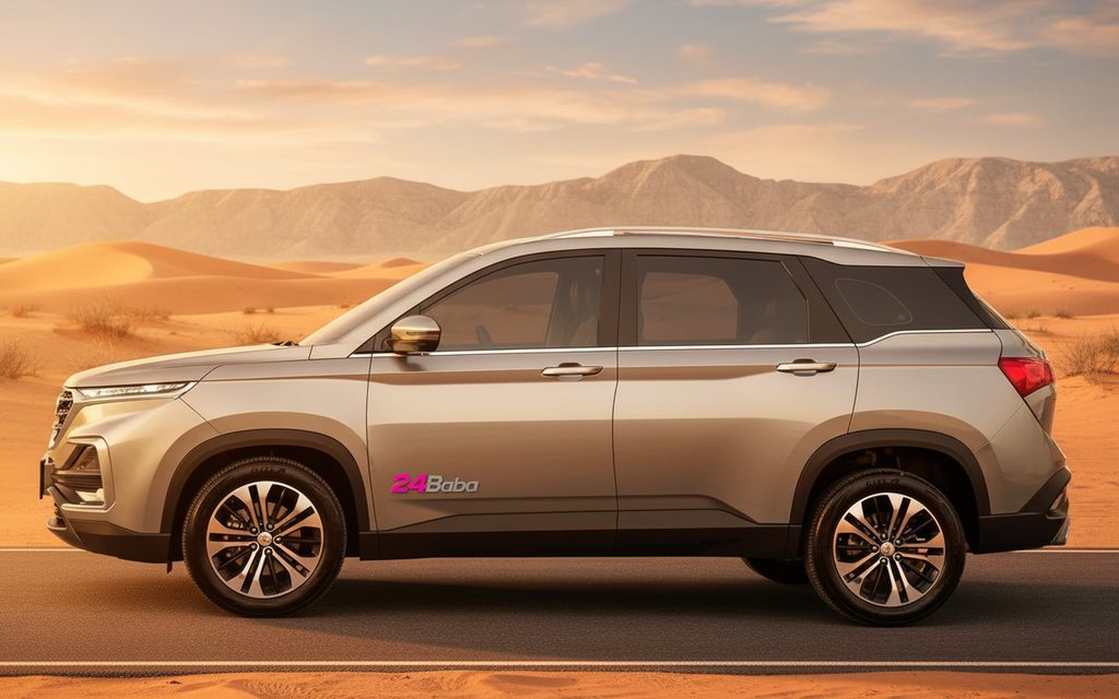 Chevrolet Captiva 2024 Silver side profile – rental in Dubai