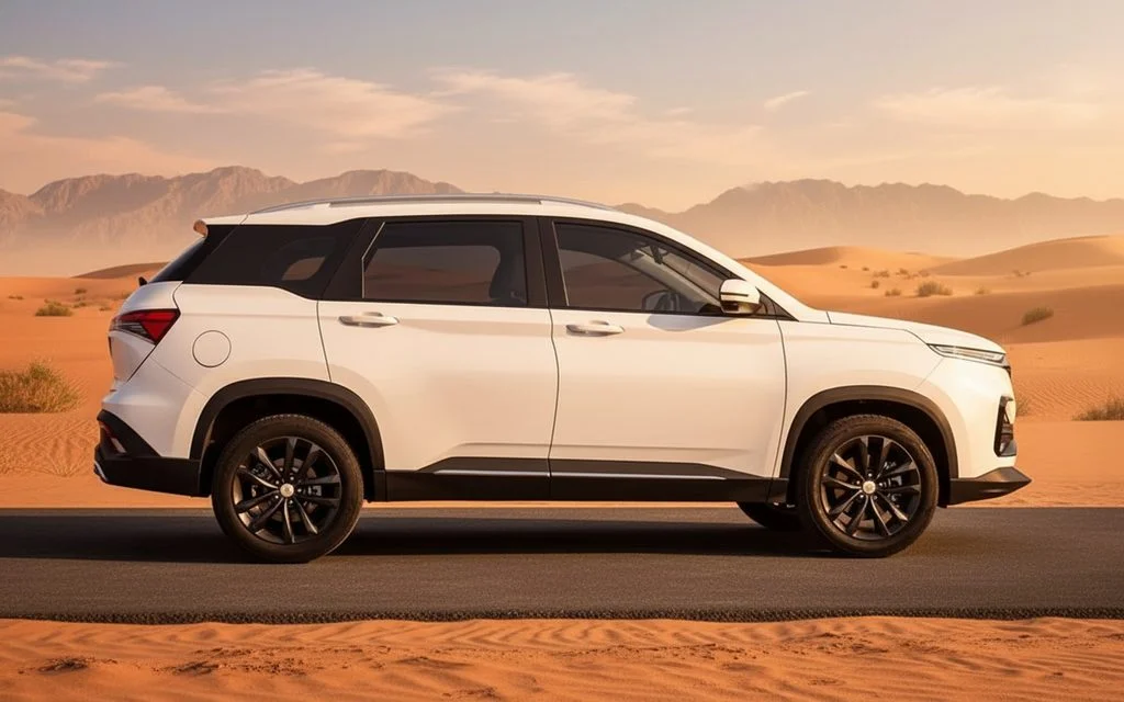 Chevrolet Captiva 2024 White side profile – rental in Dubai