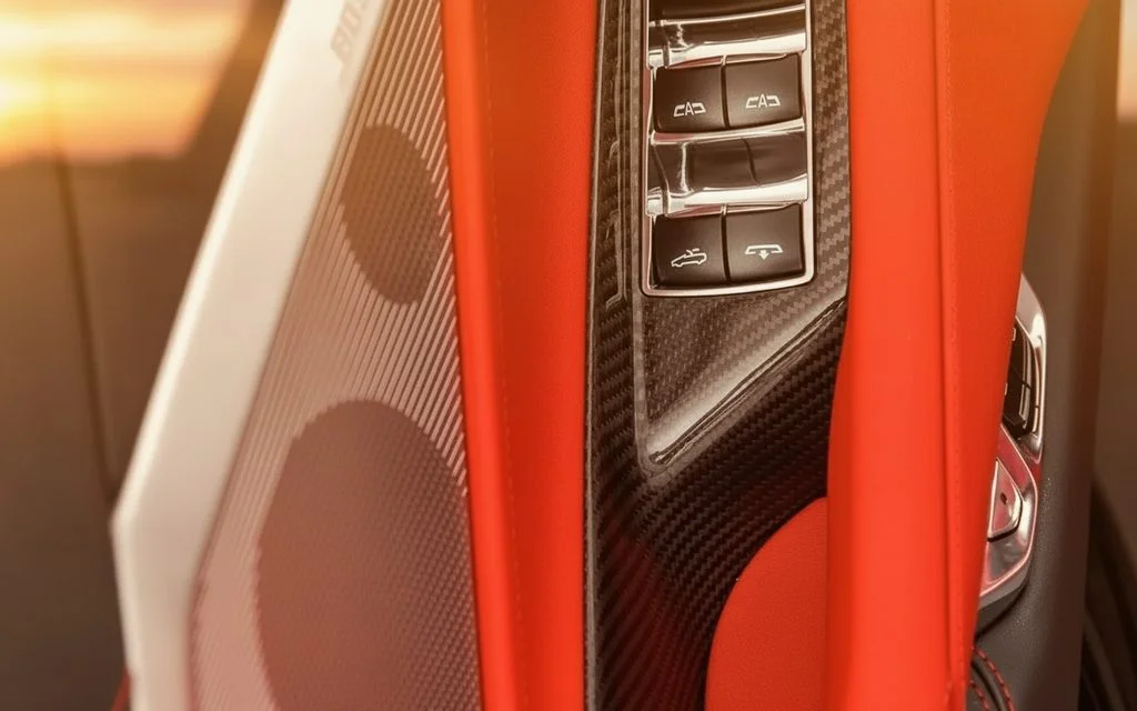 Chevrolet Corvette 2022 interior view showing trim – rental in Dubai