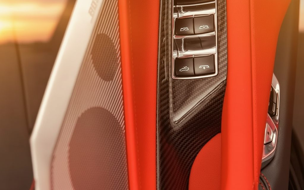 Chevrolet Corvette 2022 interior view showing trim – rental in Dubai