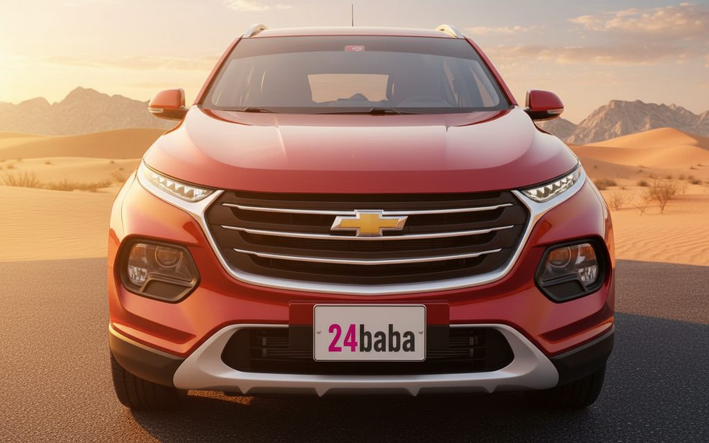 Chevrolet Groove 2023 Red front view with headlights – rental in Dubai