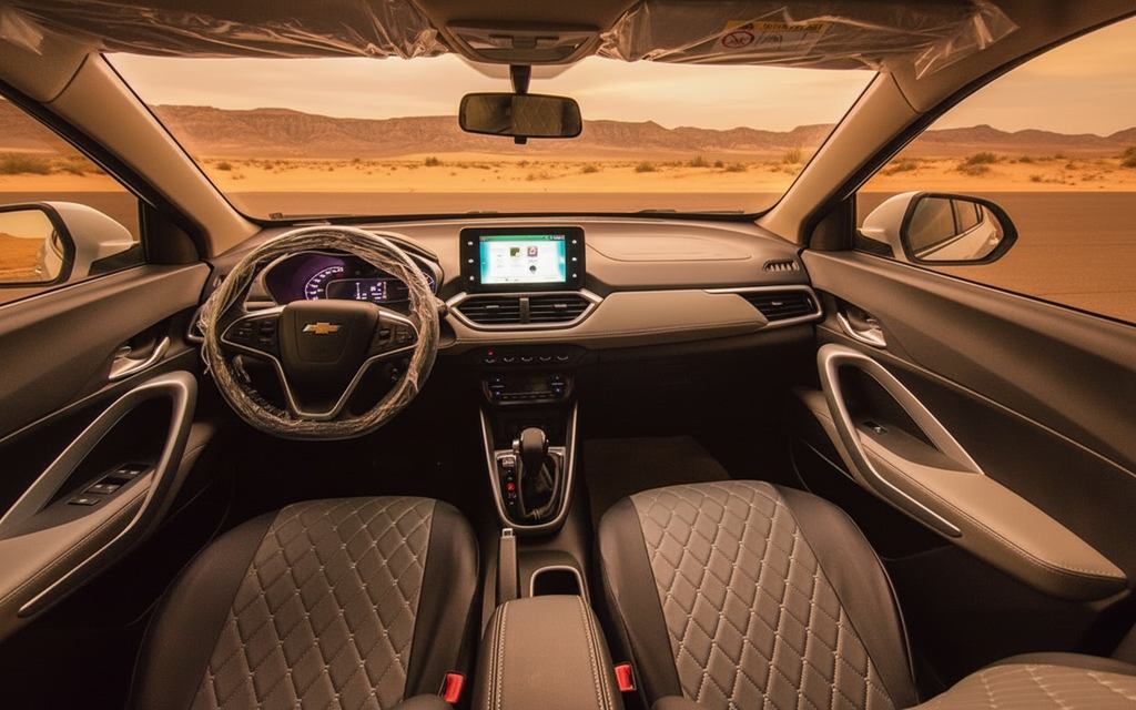 Chevrolet Groove 2025 interior view showing trim – rental in Dubai