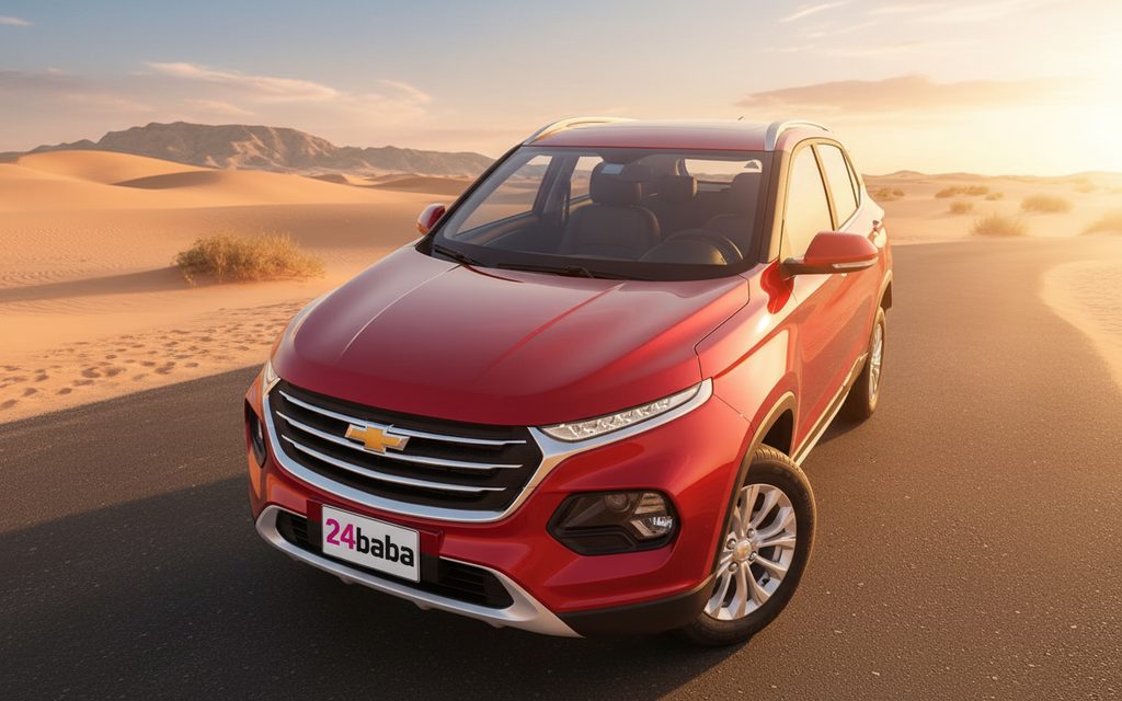 Chevrolet Groove 2025 Red front view with headlights – rental in Dubai