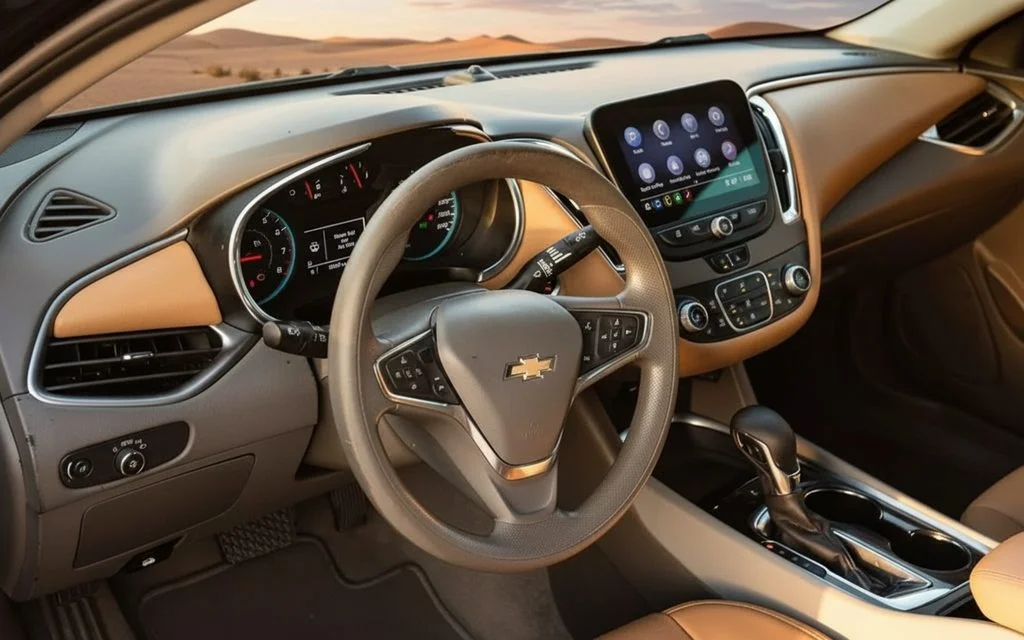 Chevrolet Malibu 2021 interior view showing trim – rental in Dubai