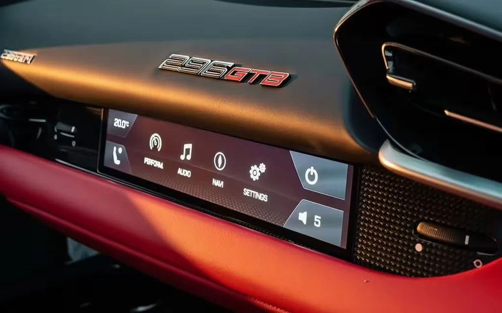Ferrari 296 2023 dashboard and infotainment – rental in Dubai