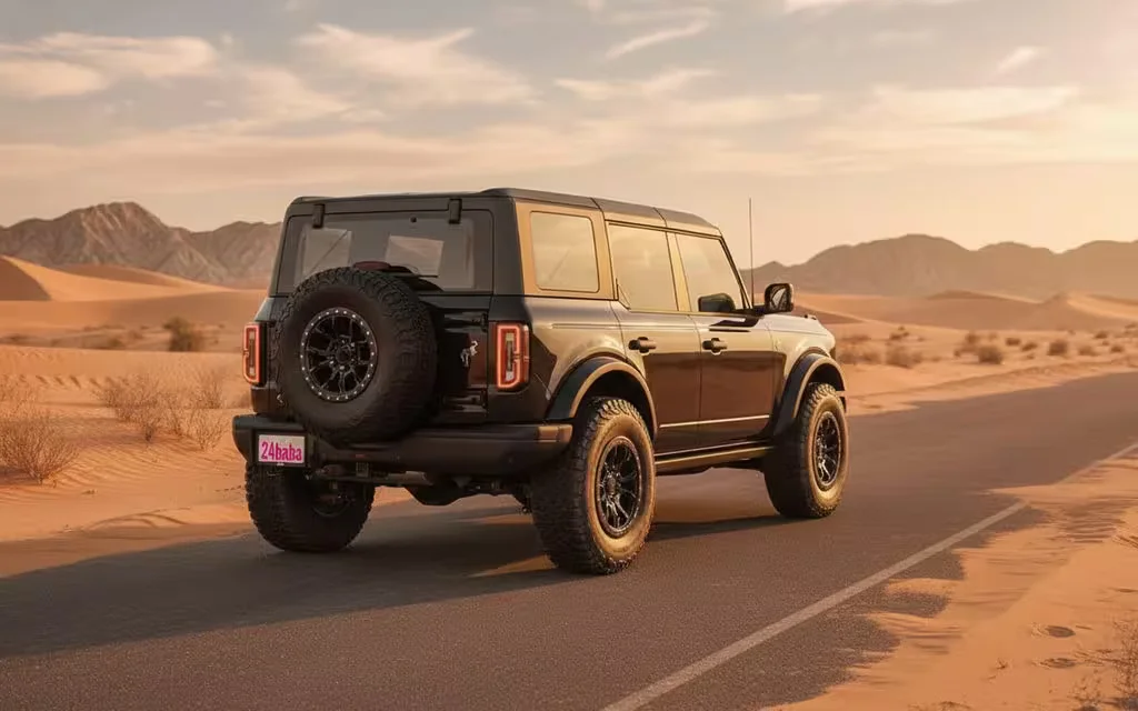 Ford Bronco 2021 Black rear view showing taillights – rental in Dubai