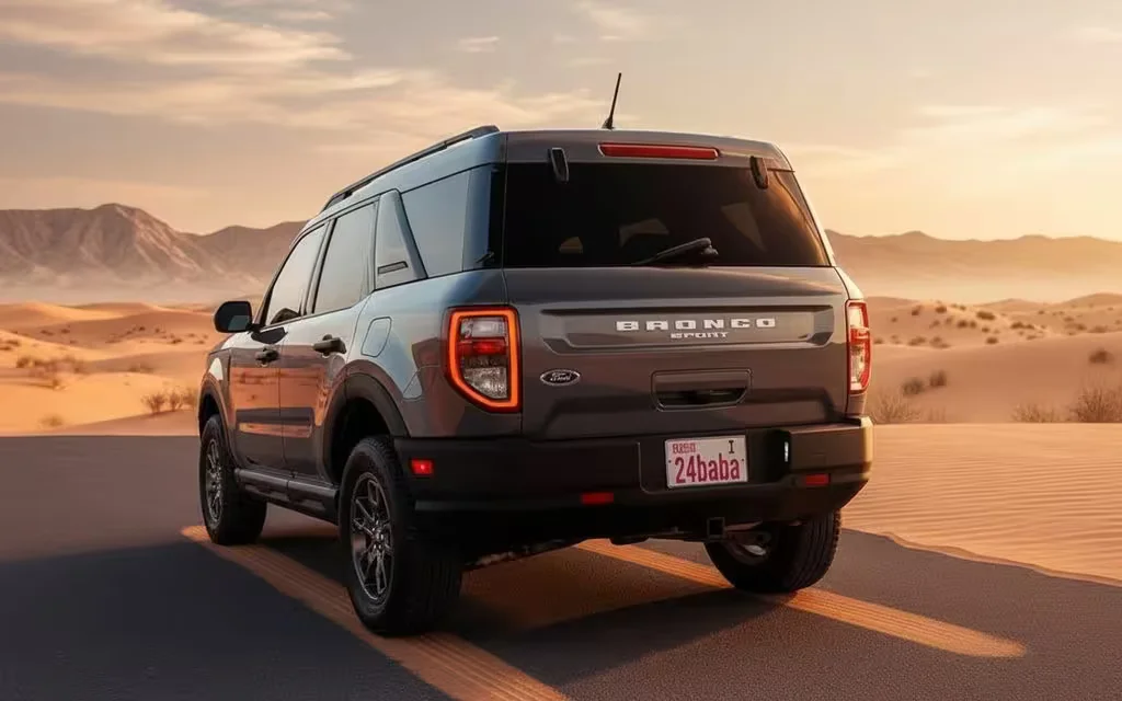 Ford Bronco 2021 Blue rear view showing taillights – rental in Dubai