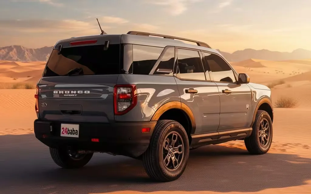 Ford Bronco 2021 Blue rear view showing taillights – rental in Dubai