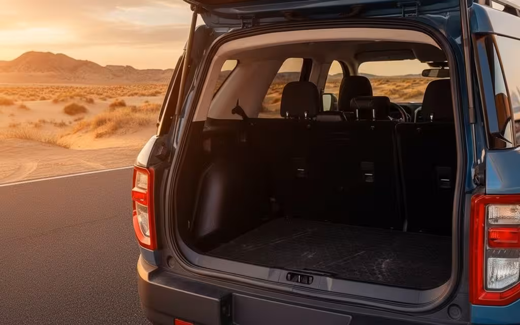 Ford Bronco 2021 Blue rear view showing taillights – rental in Dubai