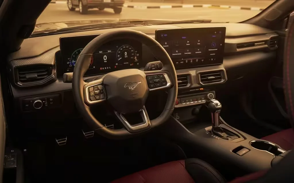 Ford Mustang 2024 dashboard and infotainment – rental in Dubai