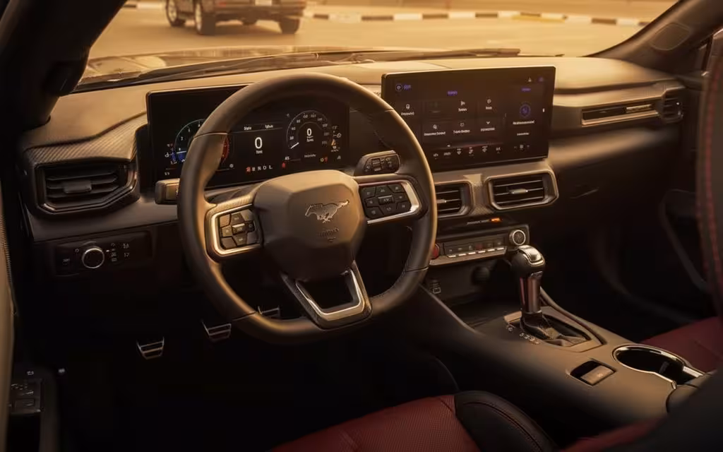 Ford Mustang 2024 dashboard and infotainment – rental in Dubai
