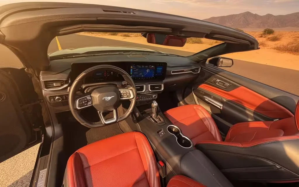 Ford Mustang 2024 interior view showing trim – rental in Dubai