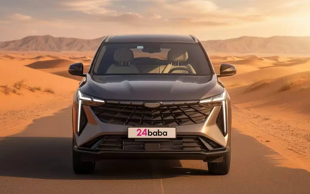 Geely Cityray 2026 Grey front view with headlights – rental in Dubai