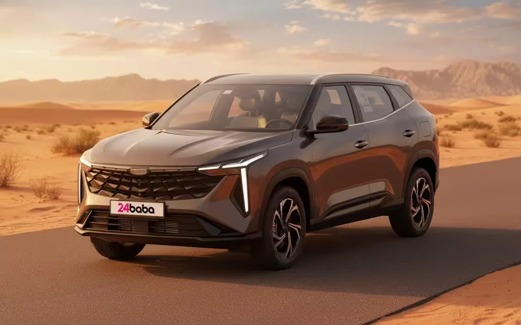 Geely Cityray 2026 Grey front view with headlights – rental in Dubai