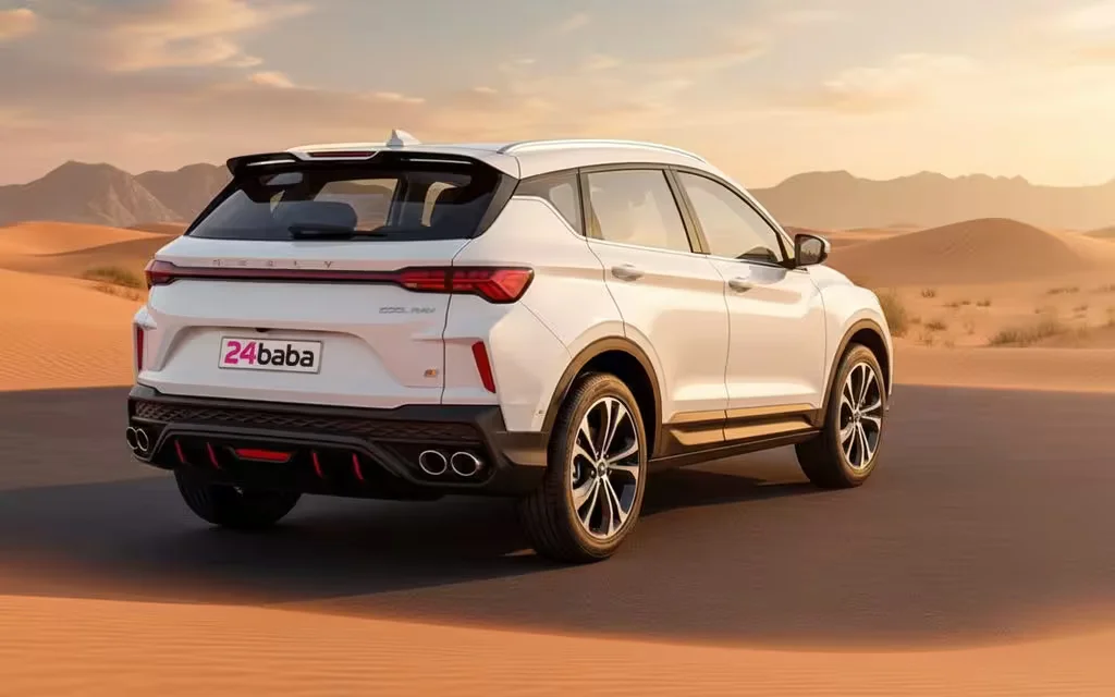 Geely Coolray 2025 White rear view showing taillights – rental in Dubai