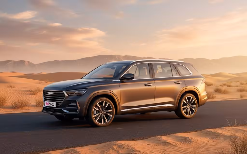 Geely Monjaro 2025 Grey front view with headlights – rental in Dubai