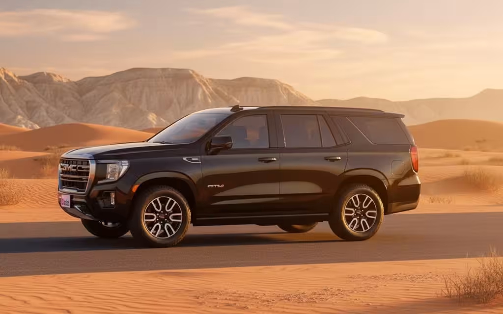 Gmc Yukon 2023 Black side profile – rental in Dubai