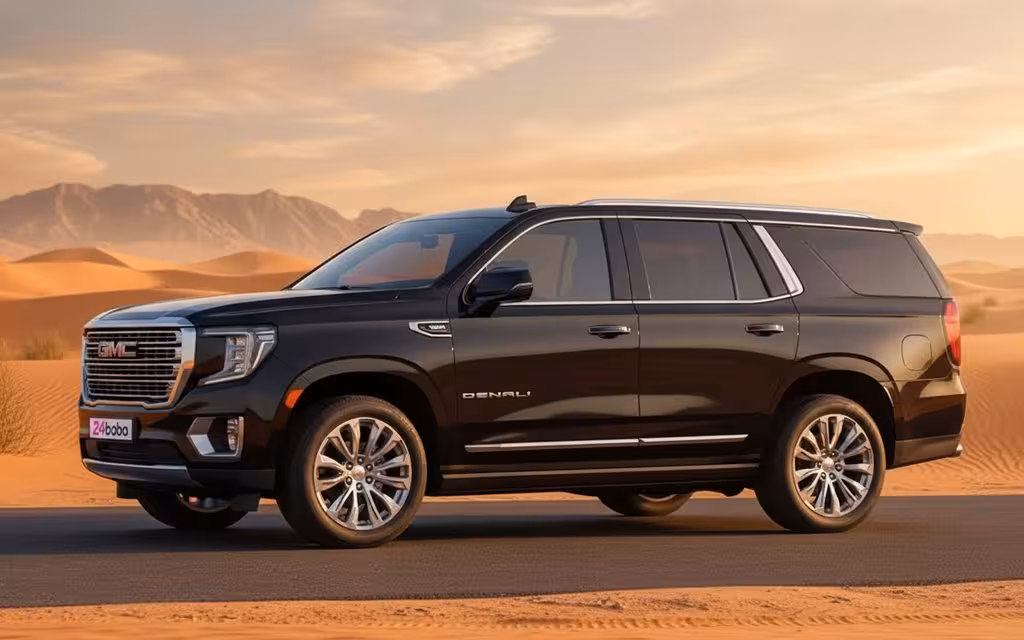 Gmc Yukon 2023 Black side profile – rental in Dubai