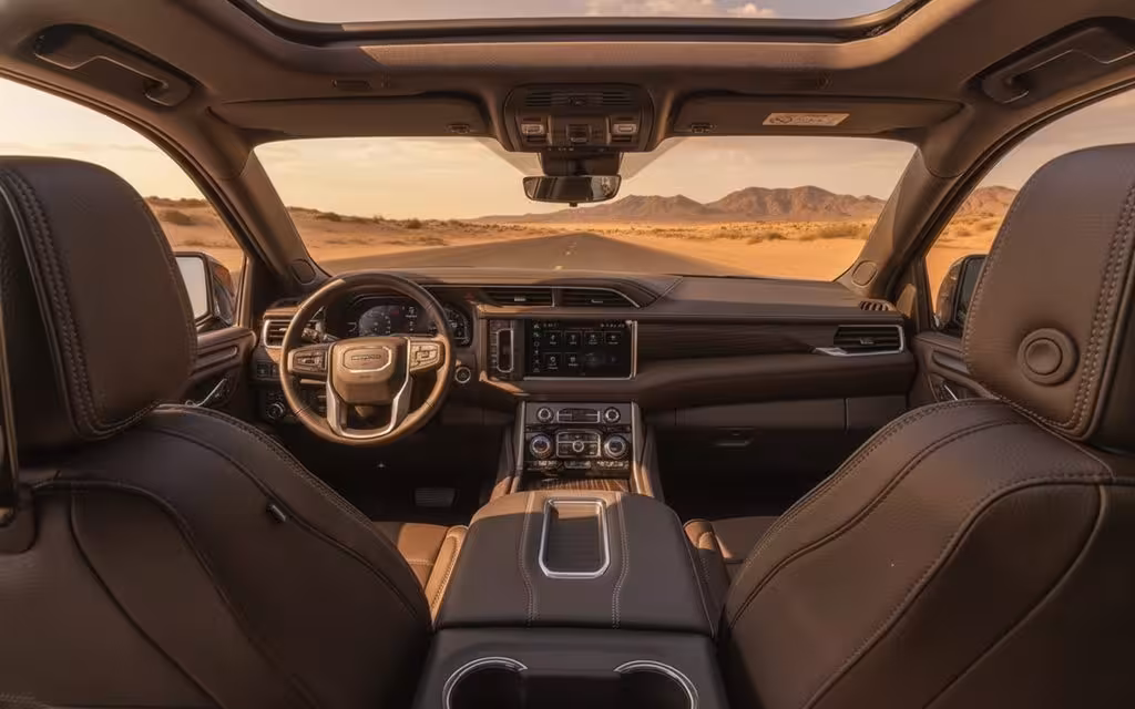 Gmc Yukon 2023 dashboard and infotainment – rental in Dubai