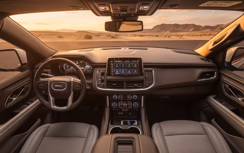 Gmc Yukon 2023 dashboard and infotainment – rental in Dubai