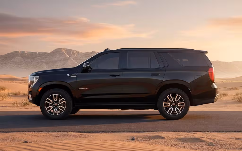 Gmc Yukon 2024 Black side profile – rental in Dubai