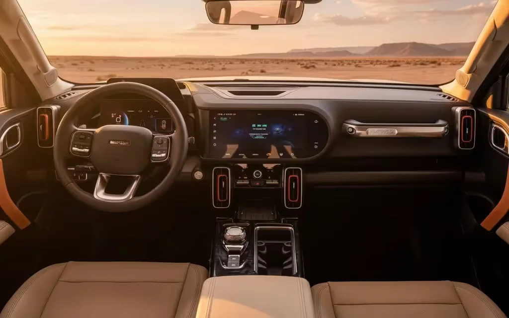 Haval Dargo 2023 dashboard and infotainment – rental in Dubai