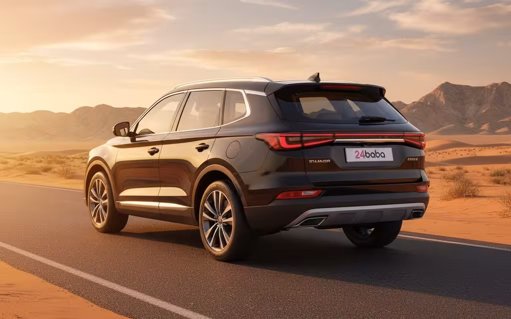 Haval Dargo 2023 Black parked outdoor scene – rental in Dubai