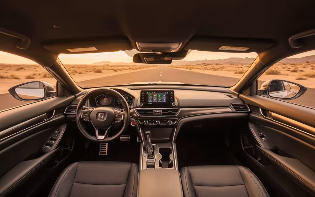 Honda Accord 2022 dashboard and infotainment – rental in Dubai