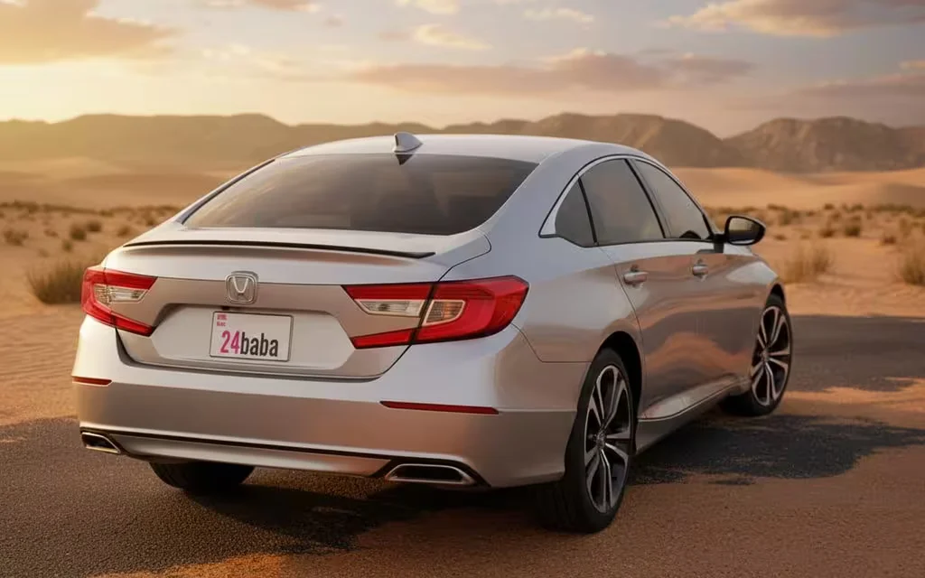 Honda Accord 2022 Silver parked outdoor scene – rental in Dubai