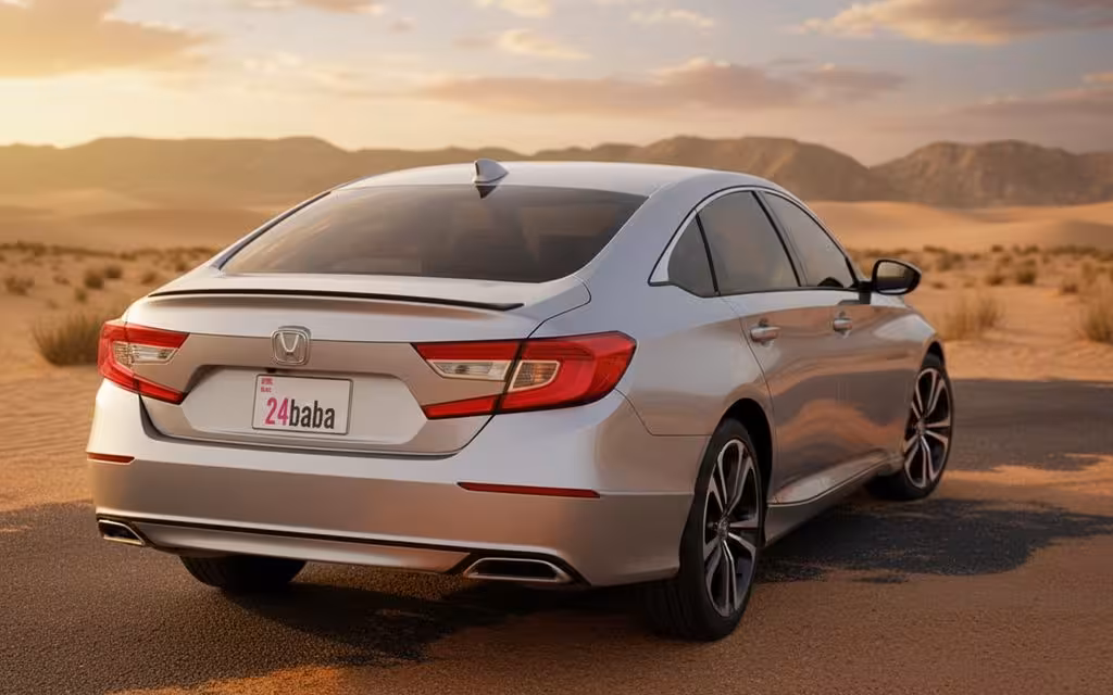 Honda Accord 2022 Silver parked outdoor scene – rental in Dubai