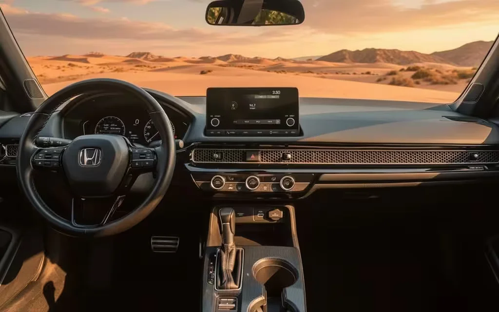 Honda Civic 2022 interior view showing trim – rental in Dubai