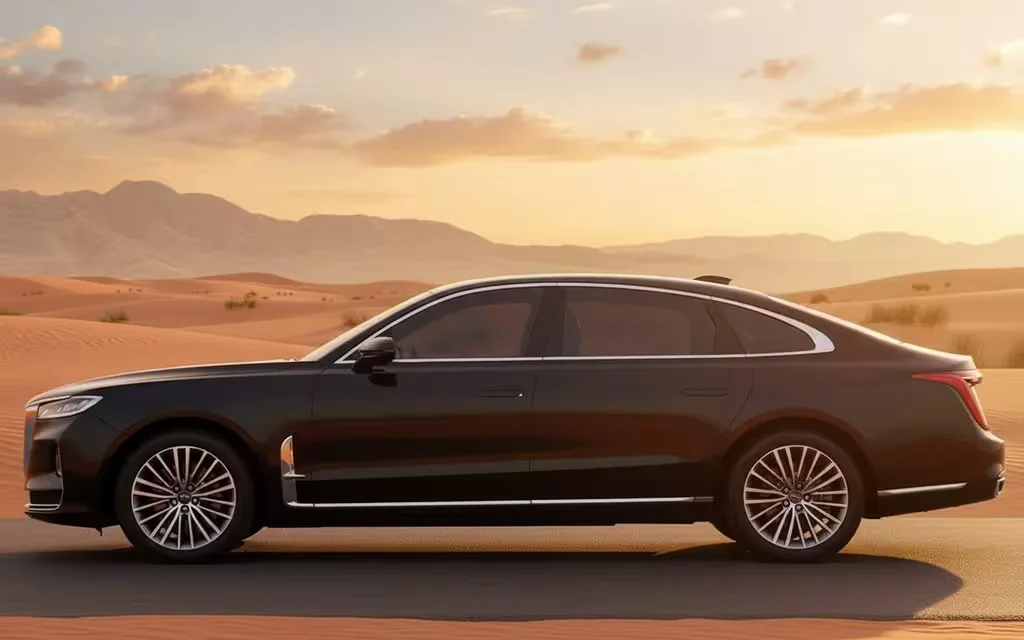 Hongqi H9 2023 Black side profile – rental in Dubai