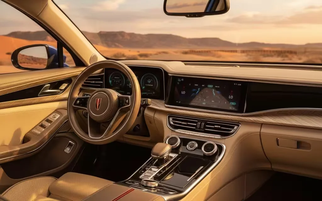 Hongqi H9 2023 interior view showing trim – rental in Dubai