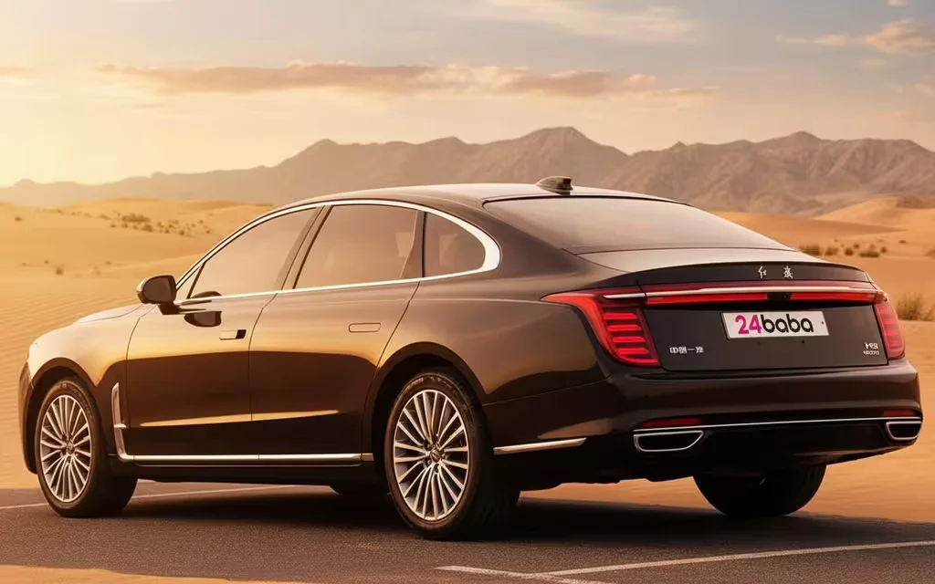 Hongqi H9 2023 Black parked outdoor scene – rental in Dubai