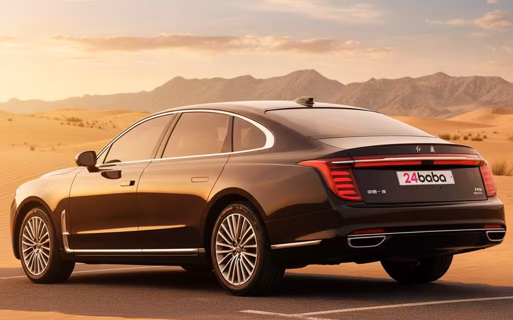 Hongqi H9 2023 Black parked outdoor scene – rental in Dubai